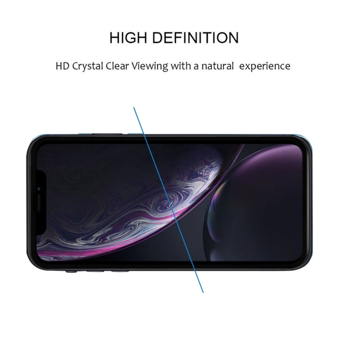 Para iPhone 11 / XR 9H 2.5D Película protectora de pantalla completa de fibra de carbono con pantalla de seda ultrafina