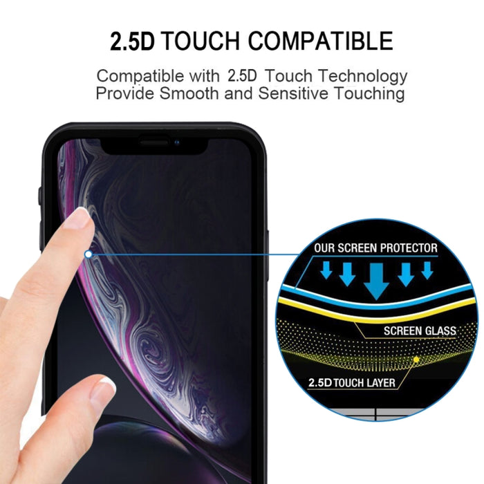 Para iPhone 11 / XR 9H 2.5D Película protectora de pantalla completa de fibra de carbono con pantalla de seda ultrafina