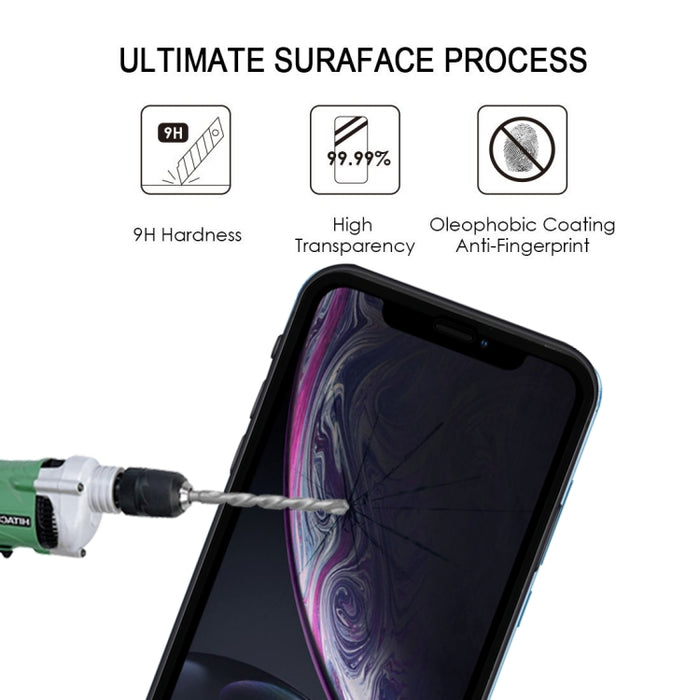 Para iPhone 11 / XR 9H 2.5D Película protectora de pantalla completa de fibra de carbono con pantalla de seda ultrafina