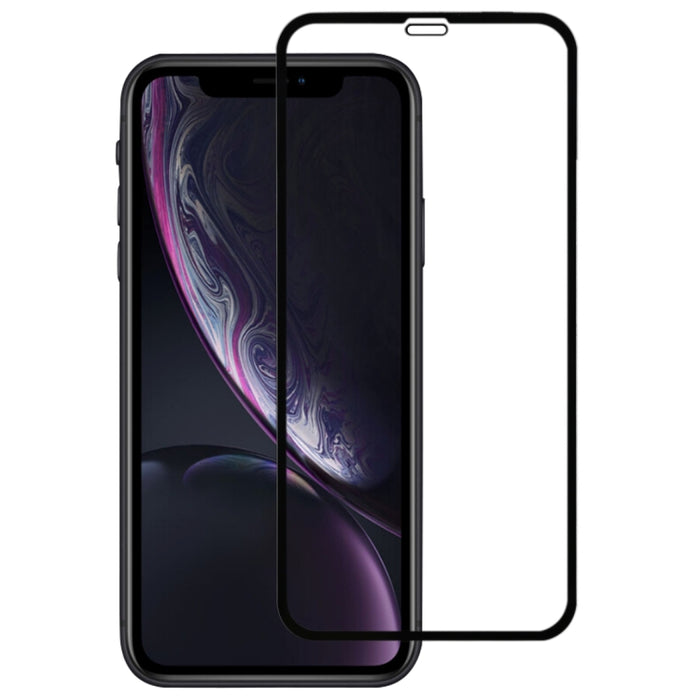 Para iPhone 11 / XR 9H 2.5D Película protectora de pantalla completa de fibra de carbono con pantalla de seda ultrafina