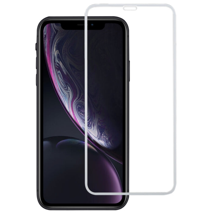 Para iPhone 11 / XR 9H 2.5D Película protectora de pantalla completa de fibra de carbono con pantalla de seda ultrafina