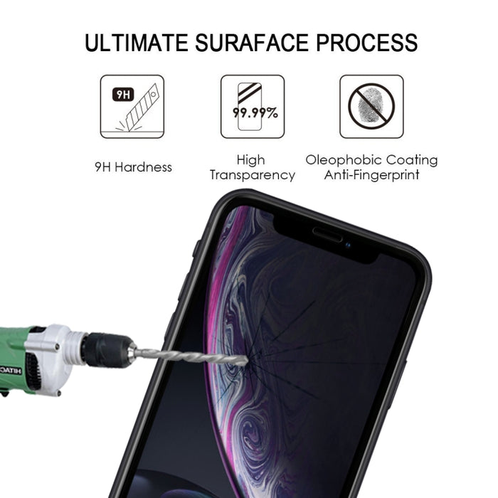 Para iPhone 11 / XR Película de vidrio templado de pantalla completa con estampado de seda y pegamento completo