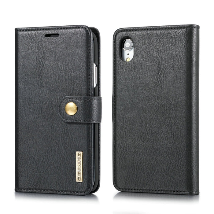 Para iPhone XR DG.MING Crazy Horse Texture Flip Funda de cuero magnética desmontable con soporte, ranuras para tarjetas y billetera