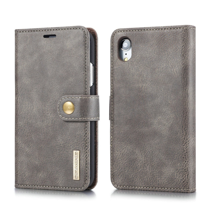 Para iPhone XR DG.MING Crazy Horse Texture Flip Funda de cuero magnética desmontable con soporte, ranuras para tarjetas y billetera