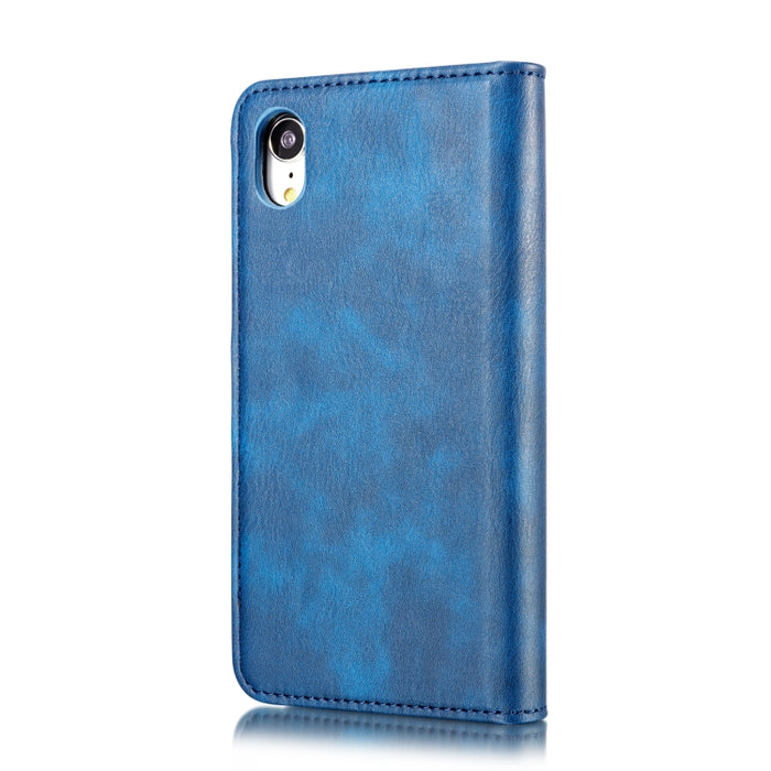 Para iPhone XR DG.MING Crazy Horse Texture Flip Funda de cuero magnética desmontable con soporte, ranuras para tarjetas y billetera