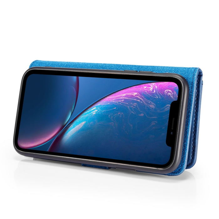 Para iPhone XR DG.MING Crazy Horse Texture Flip Funda de cuero magnética desmontable con soporte, ranuras para tarjetas y billetera