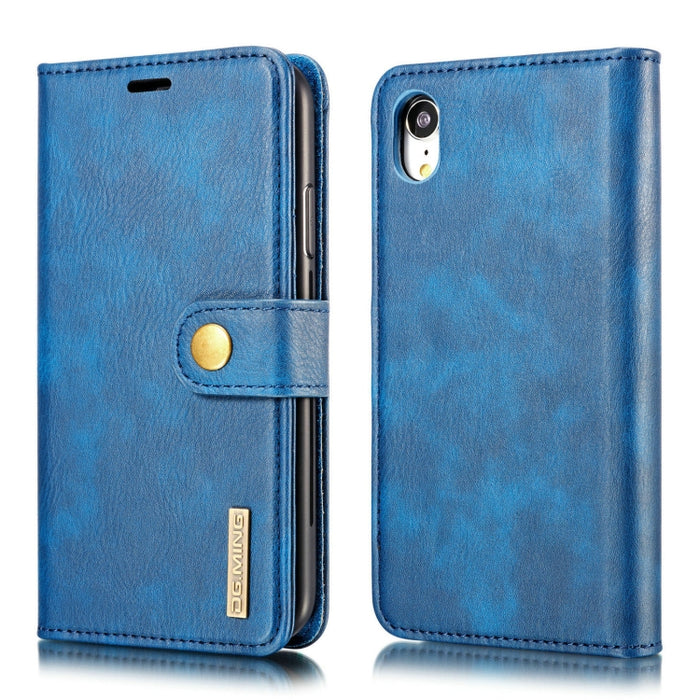 Para iPhone XR DG.MING Crazy Horse Texture Flip Funda de cuero magnética desmontable con soporte, ranuras para tarjetas y billetera