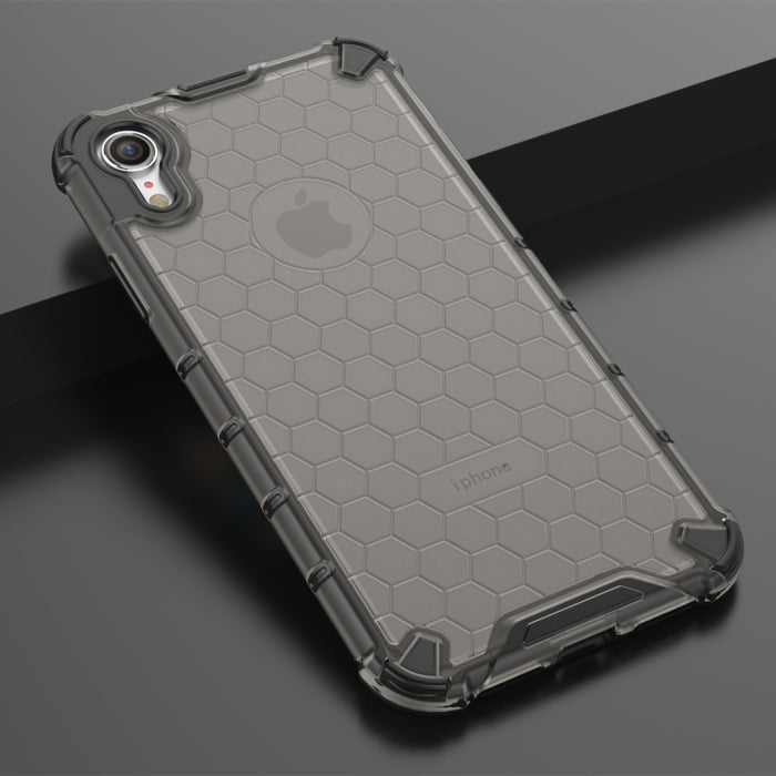 Para iPhone XR Funda protectora Honeycomb PC + TPU a prueba de golpes