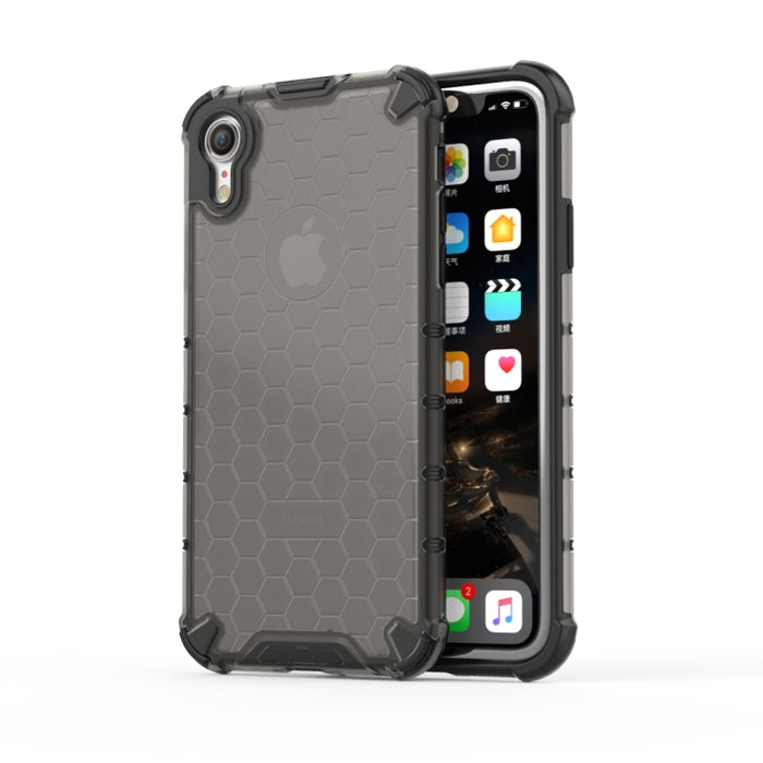 Para iPhone XR Funda protectora Honeycomb PC + TPU a prueba de golpes