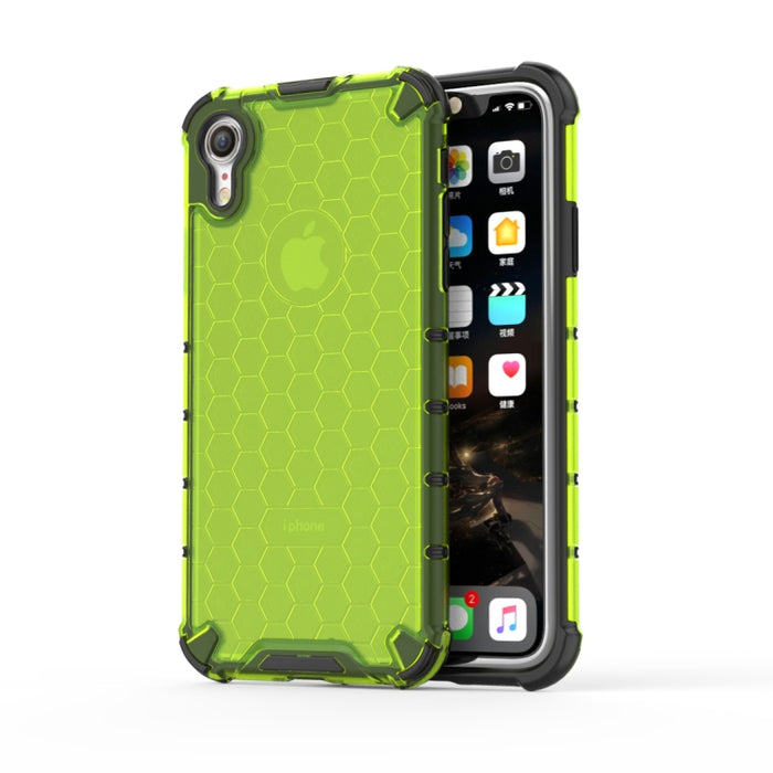 Para iPhone XR Funda protectora Honeycomb PC + TPU a prueba de golpes