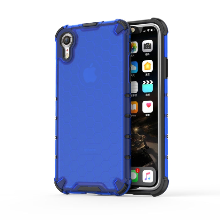 Para iPhone XR Funda protectora Honeycomb PC + TPU a prueba de golpes
