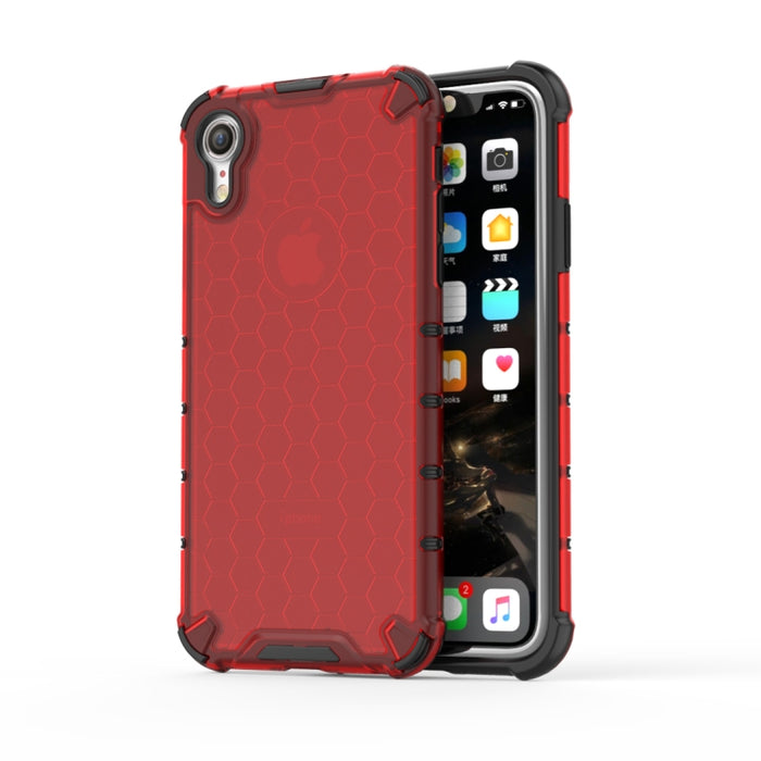 Para iPhone XR Funda protectora Honeycomb PC + TPU a prueba de golpes