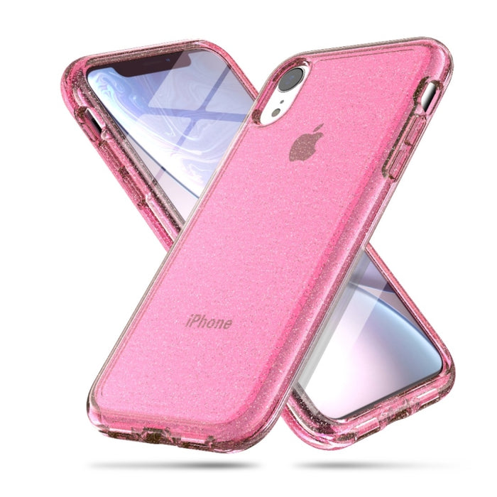 Para iPhone XR Funda protectora en polvo con purpurina estilo Terminator a prueba de golpes