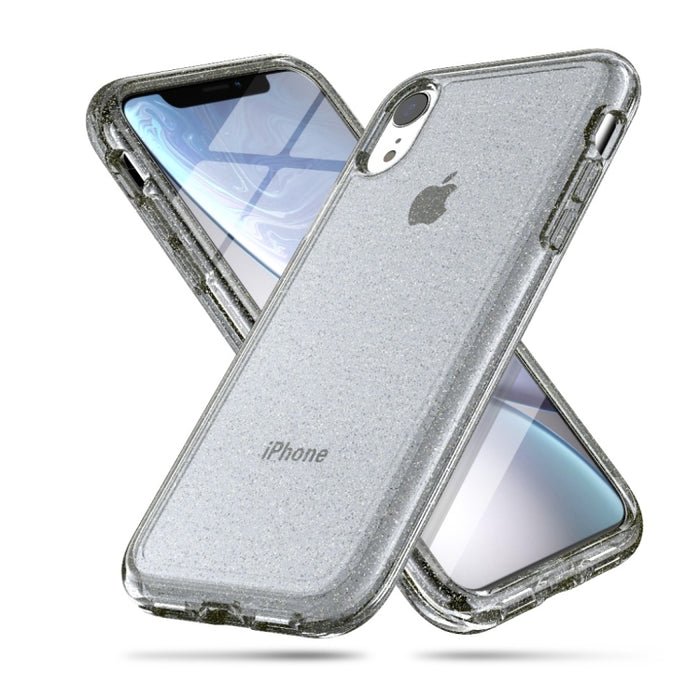 Para iPhone XR Funda protectora en polvo con purpurina estilo Terminator a prueba de golpes