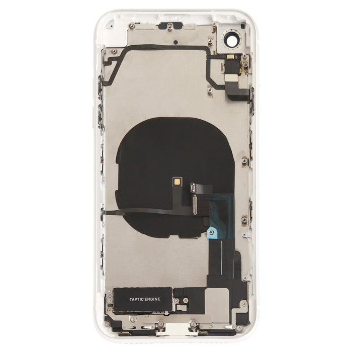 Conjunto de cubierta trasera de batería (con teclas laterales, timbre de altavoz, motor, lente de cámara, bandeja para tarjetas, botón de encendido, botón de volumen, puerto de carga, cable flexible de señal y módulo de carga inalámbrica) para iPhone X...