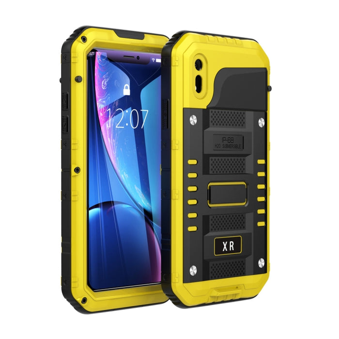 Para iPhone XR Impermeable A prueba de polvo A prueba de golpes Aleación de zinc + Funda de silicona