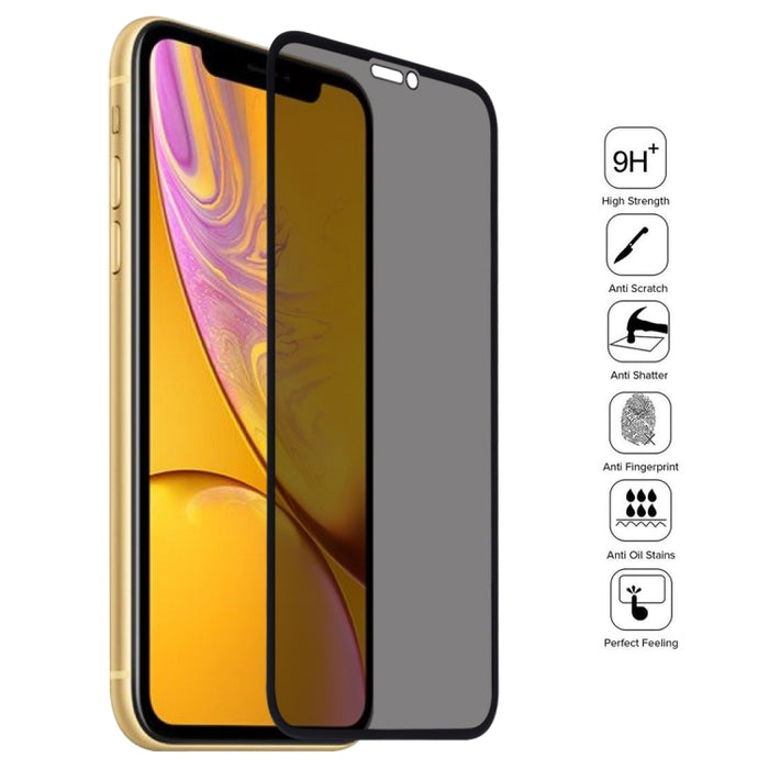 Para iPhone XR 9H 6D Película de vidrio templado anti-peep