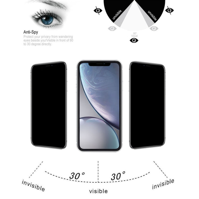Para iPhone XR 9H 6D Película de vidrio templado anti-peep