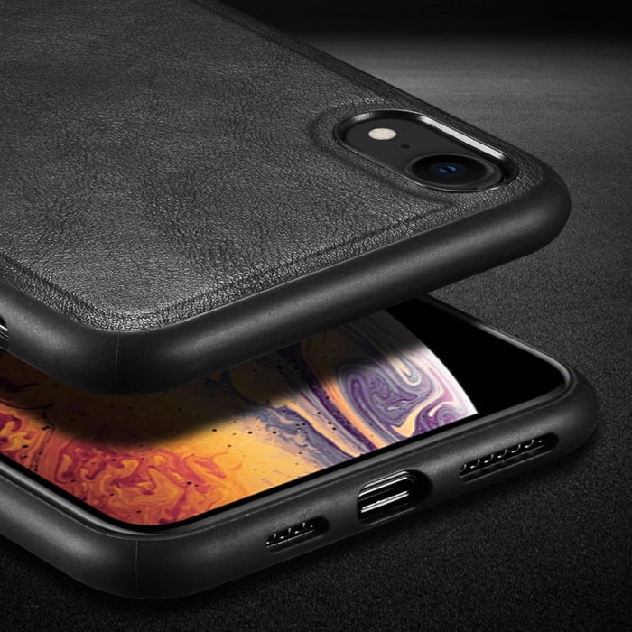 Para iPhone XR SULADA TPU a prueba de golpes + Funda de cuero hecha a mano