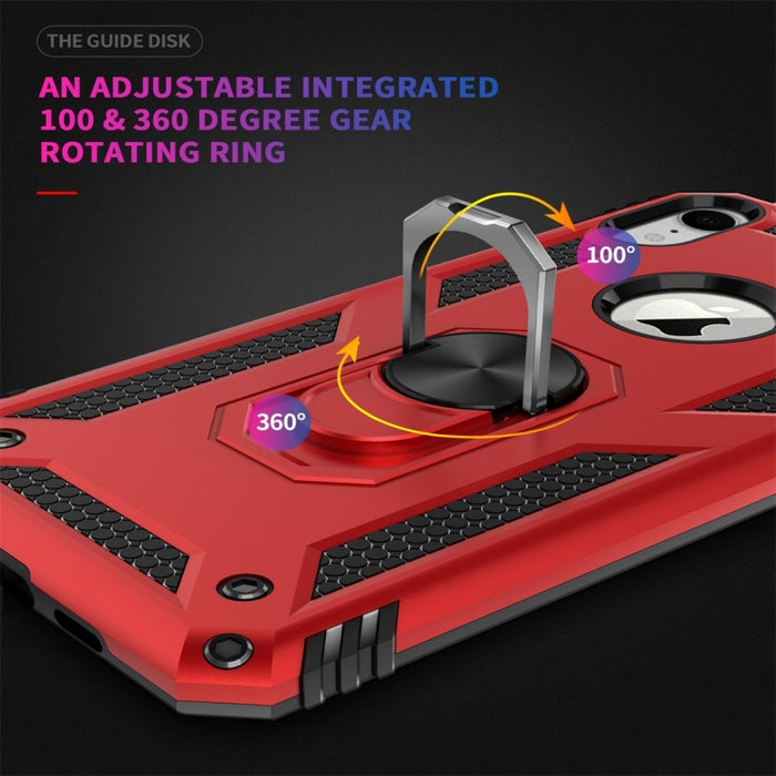 Para iPhone XR Armor Funda protectora de TPU + PC a prueba de golpes con soporte de rotación de 360 grados