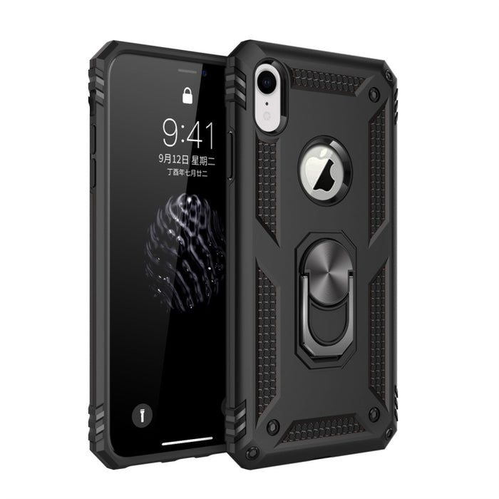 Para iPhone XR Armor Funda protectora de TPU + PC a prueba de golpes con soporte de rotación de 360 grados