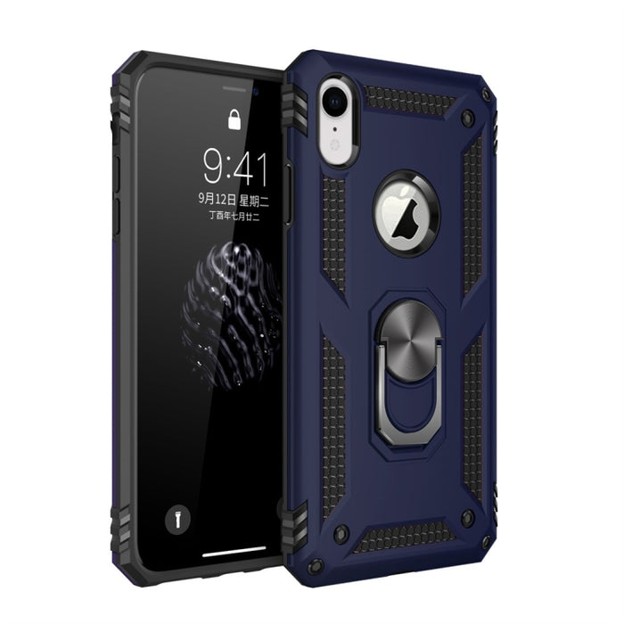 Para iPhone XR Armor Funda protectora de TPU + PC a prueba de golpes con soporte de rotación de 360 grados