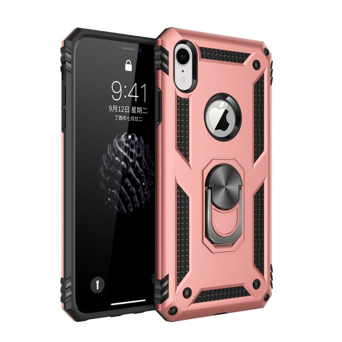 Para iPhone XR Armor Funda protectora de TPU + PC a prueba de golpes con soporte de rotación de 360 grados