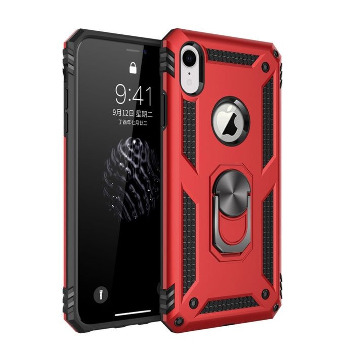 Para iPhone XR Armor Funda protectora de TPU + PC a prueba de golpes con soporte de rotación de 360 grados