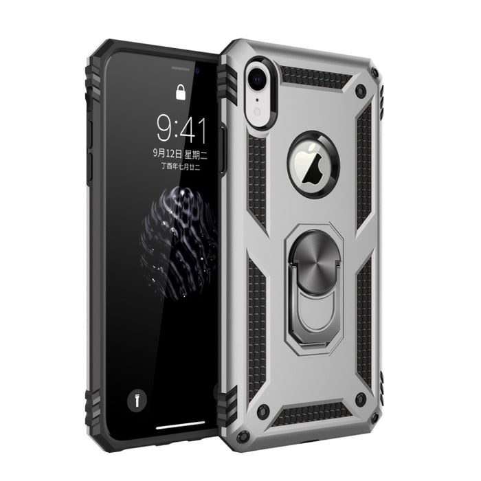 Para iPhone XR Armor Funda protectora de TPU + PC a prueba de golpes con soporte de rotación de 360 grados