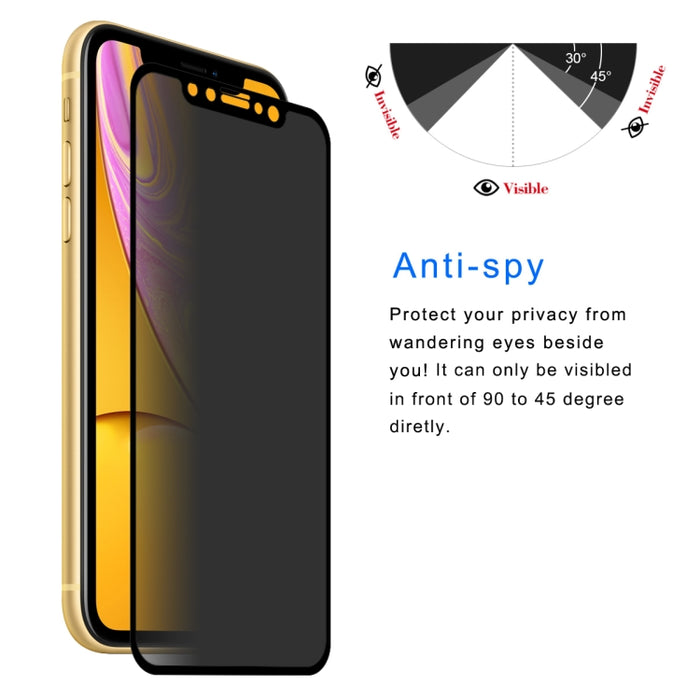 Para iPhone 11 / XR ENKAY Hat-Prince 0.26mm 9H 6D Película de vidrio templado de pantalla completa antideslumbrante de privacidad