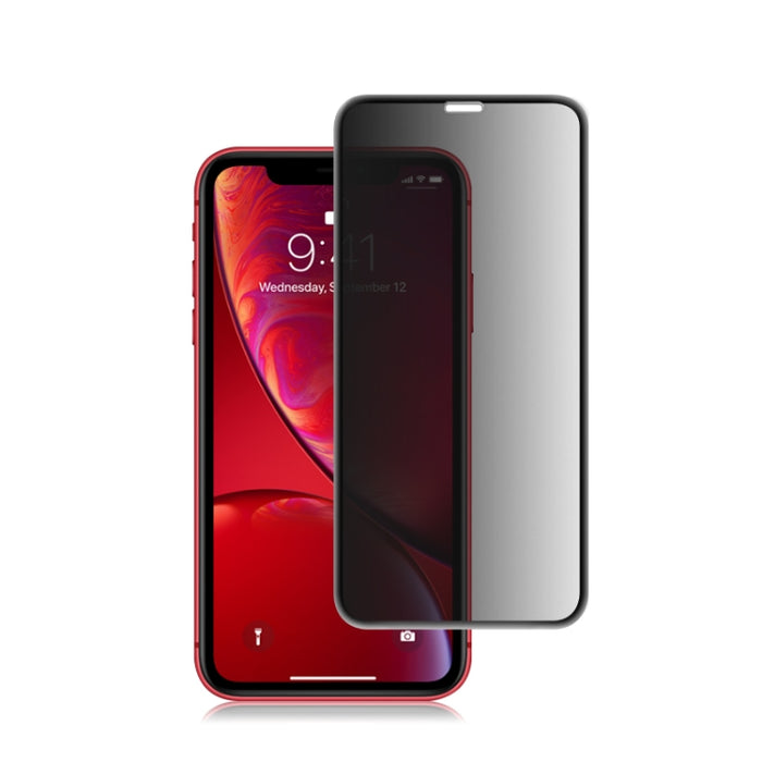 Para iPhone 11 / XR mocolo 0.33mm 9H 3D Película de vidrio templado antideslumbrante de privacidad con borde redondo