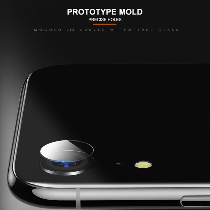 Para iPhone XR mocolo 0.15mm 9H 2.5D Lente de cámara trasera de borde redondo Película de vidrio templado