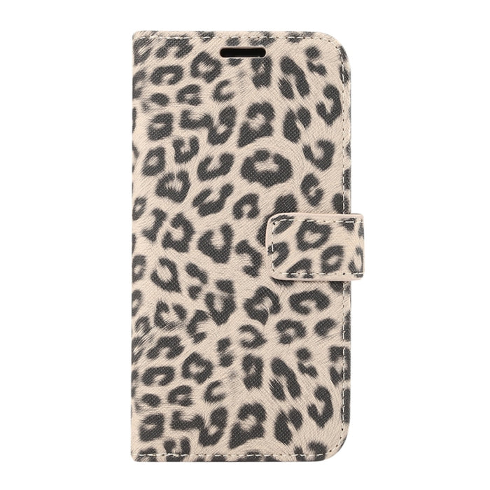 Para iPhone XS Funda de cuero con tapa horizontal con patrón de leopardo con soporte y ranuras para tarjetas