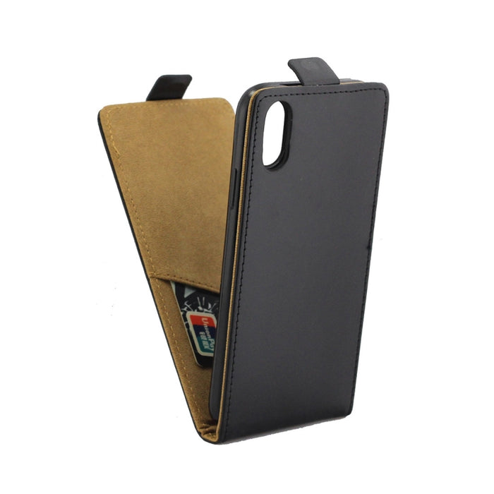 Para iPhone XR Funda de cuero de TPU con tapa vertical estilo empresarial con ranura para tarjeta