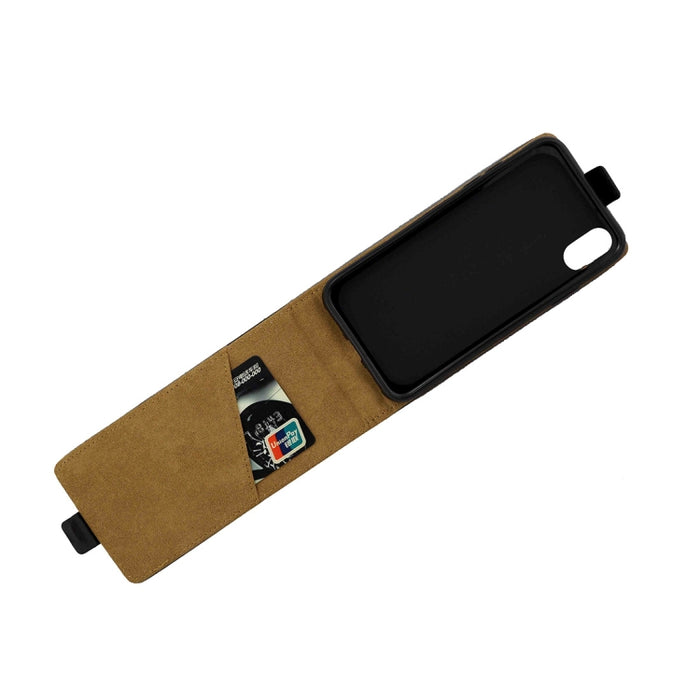 Para iPhone XR Funda de cuero de TPU con tapa vertical estilo empresarial con ranura para tarjeta
