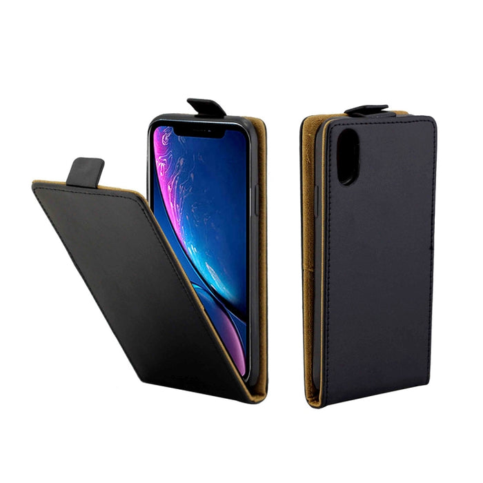 Para iPhone XR Funda de cuero de TPU con tapa vertical estilo empresarial con ranura para tarjeta