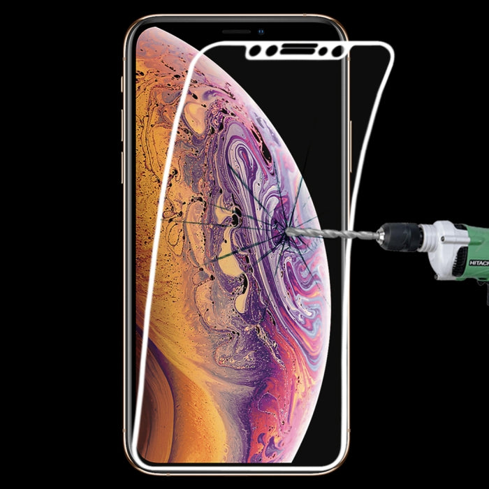 Para iPhone 11 Pro / XS / X 0,1 mm 9H Película de vidrio templado de fibra flexible de pantalla completa