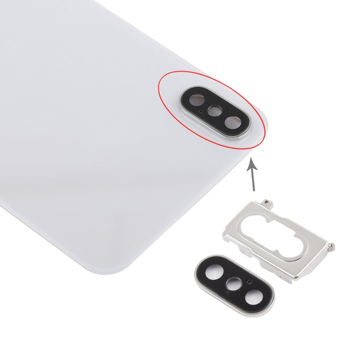 Tapa trasera de batería con bisel, lente y adhesivo para cámara trasera para iPhone XS, For iPhone XS (Camera Lens+Adhesive), For iPhone XS with Camera Lens