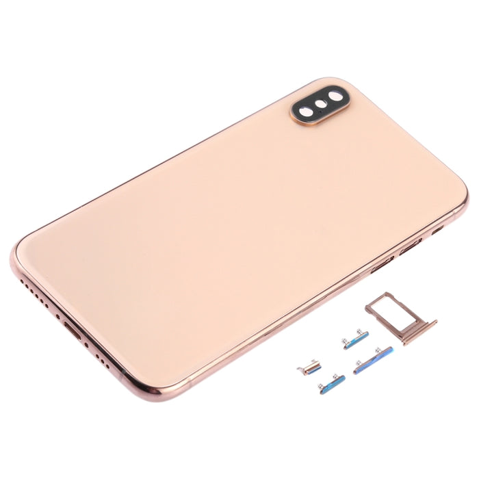 Contraportada con lente de cámara, bandeja para tarjeta SIM y teclas laterales para iPhone XS, For iPhone XS (Camera Lens+Side Keys), For iPhone XS with Side keys, For iPhone XS with Card Tray
