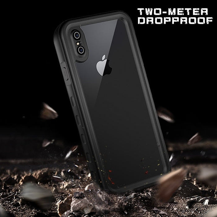 Para iPhone X / XS 2 m impermeable a prueba de nieve 2 m a prueba de golpes a prueba de polvo PC + funda de silicona