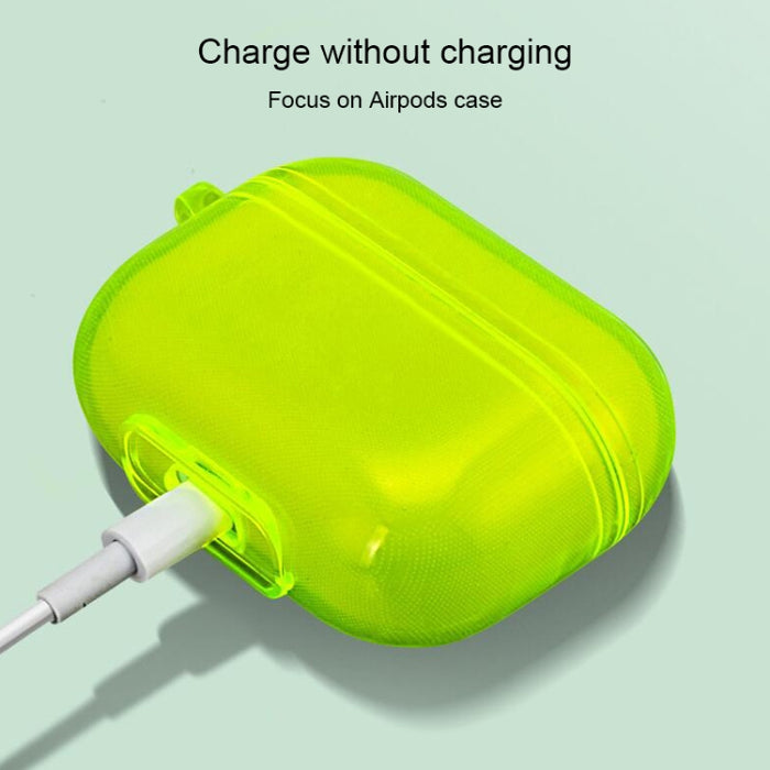 Para Airpods1/2 Funda para auriculares Apple de color sólido fluorescente simple