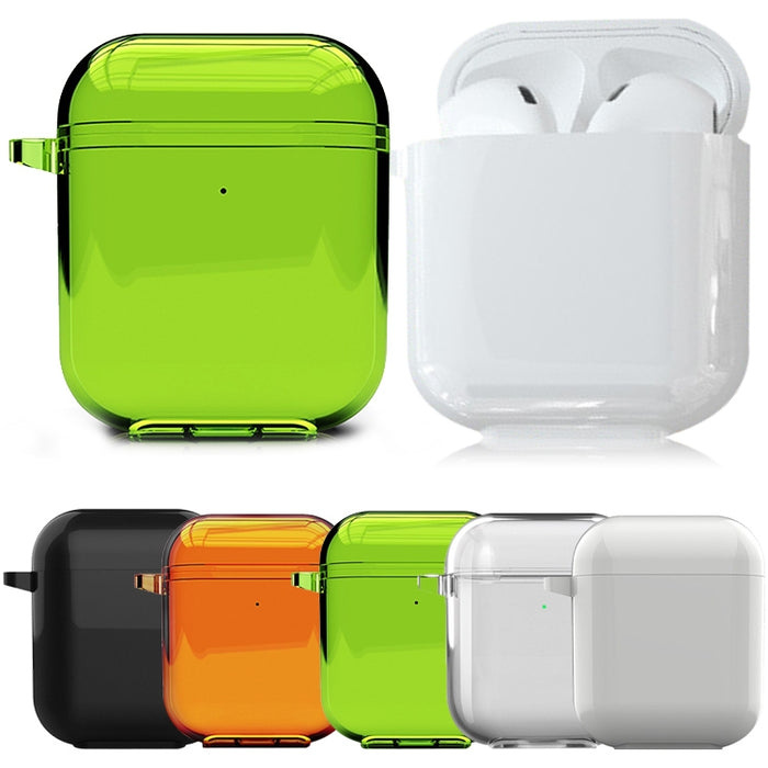Para Airpods1/2 Funda para auriculares Apple de color sólido fluorescente simple