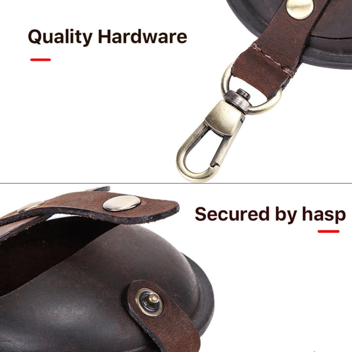 CF1042B para AirPods Pro textura Crazy Horse conveniente funda protectora de cuero multifunción para auriculares con gancho