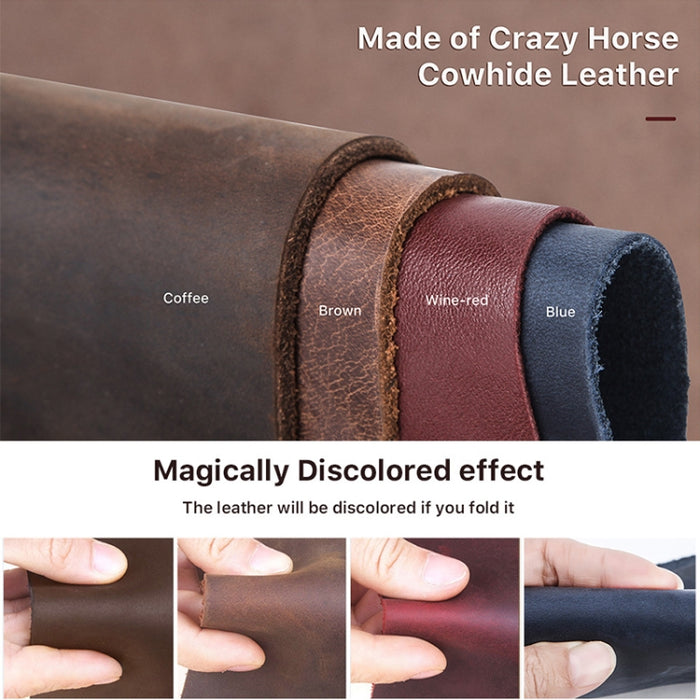 CF1042B para AirPods Pro textura Crazy Horse conveniente funda protectora de cuero multifunción para auriculares con gancho