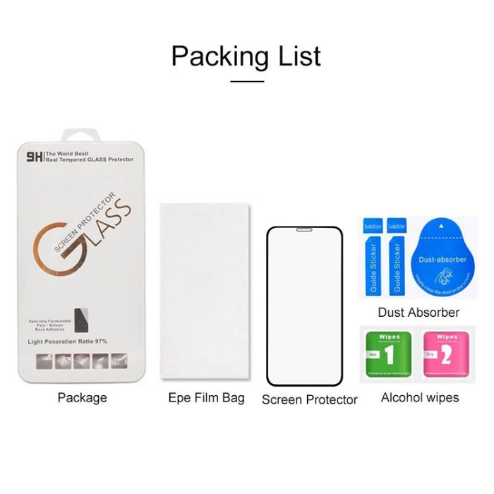 Para iPhone 11 Pro / XS / X Película de vidrio templado HD de pantalla completa antiarañazos 9H 9D