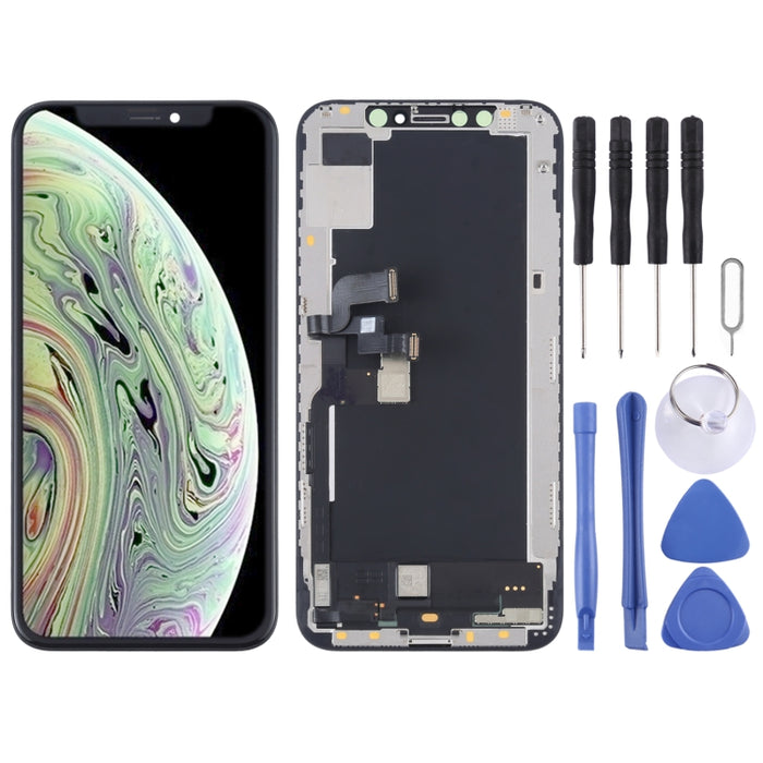 Pantalla LCD de material OLED original y ensamblaje completo del digitalizador para iPhone XS, For iPhone XS (Original)