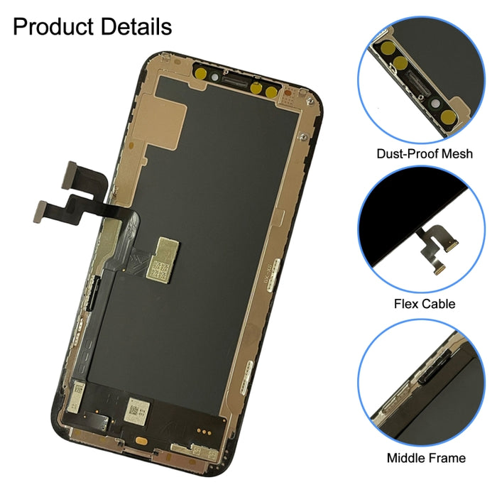 Pantalla LCD de material GX OLED y ensamblaje completo del digitalizador para iPhone XS, For iPhone XS