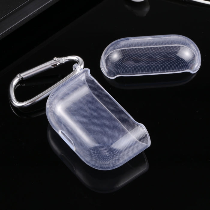 Funda protectora transparente dividida para auriculares de PC con gancho para AirPods 3