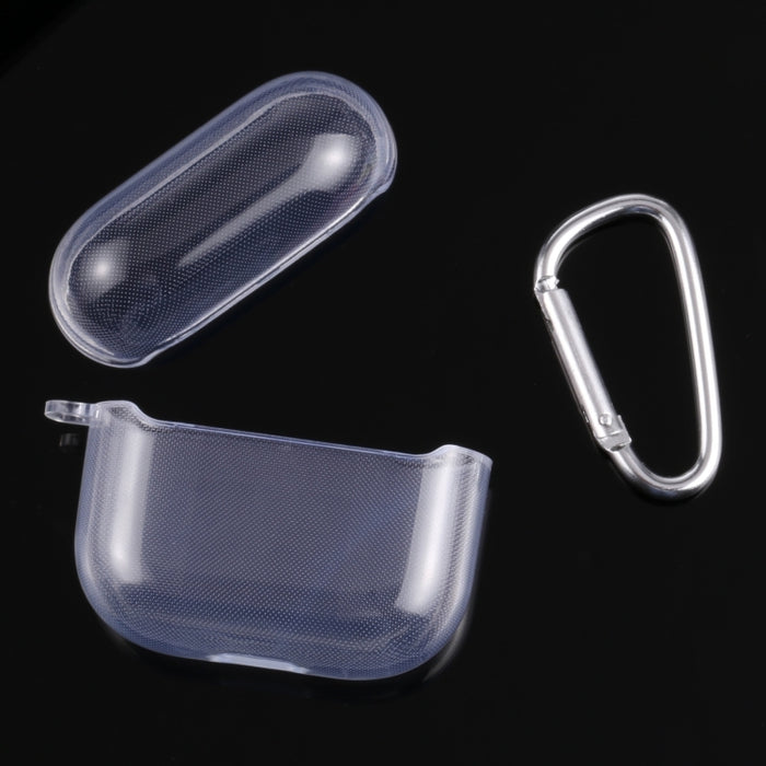 Funda protectora transparente dividida para auriculares de PC con gancho para AirPods 3