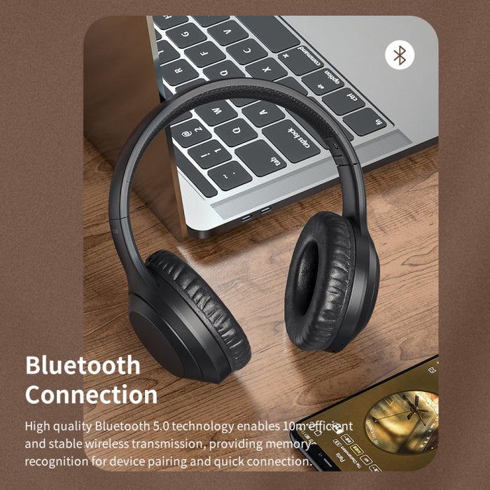 ROCK Space O2 HiFi Bluetooth 5.0 Auriculares inalámbricos con micrófono, compatible con tarjeta TF